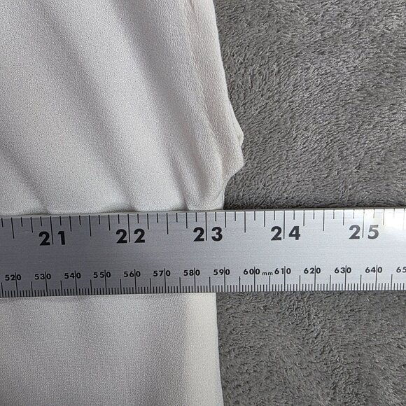 Womens Roz & Ali White Sheer Sleeveless Blouse Pockets V Neck Polyester Size XL - Picture 8 of 10